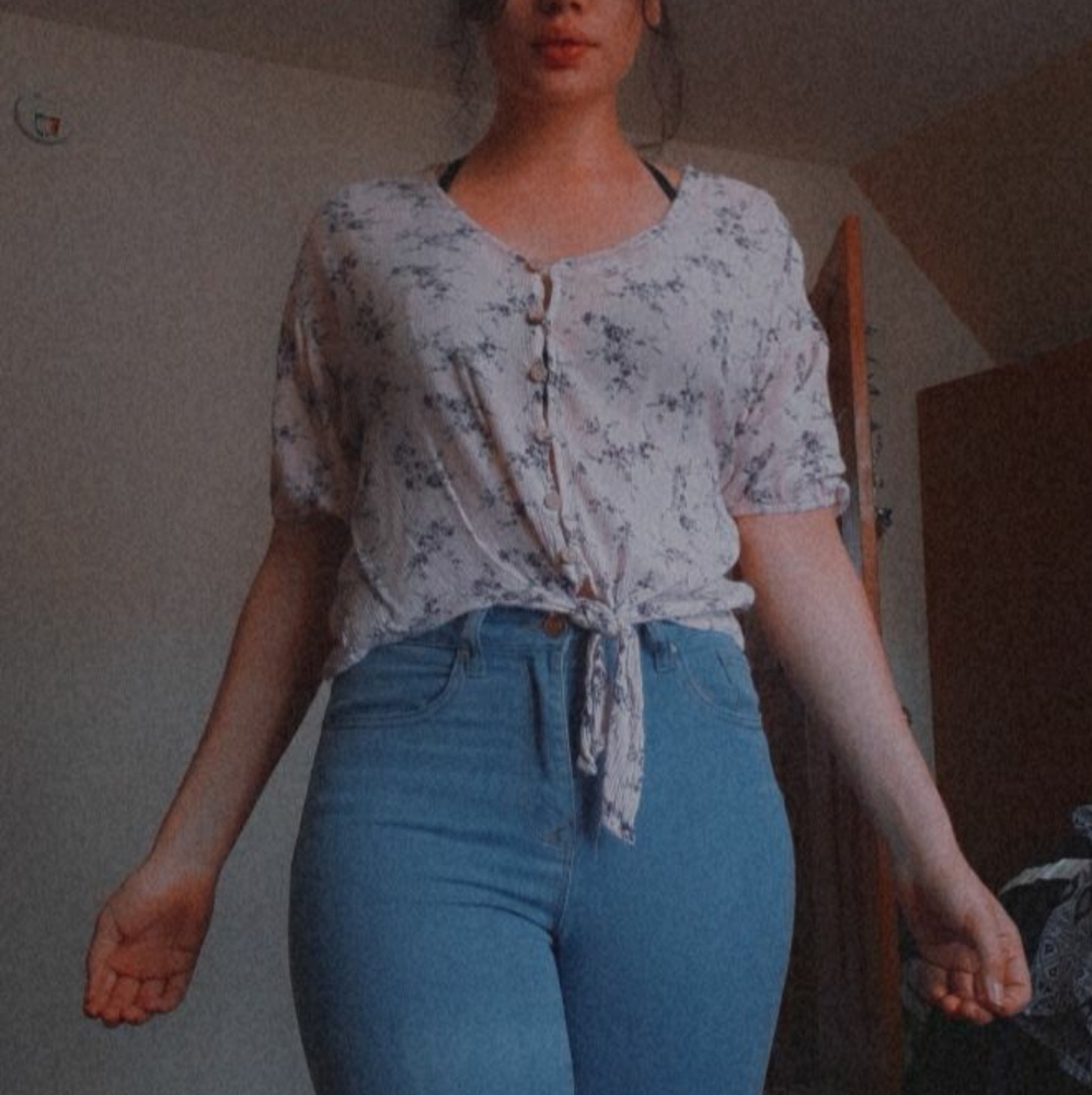 Baby pink floral blouse